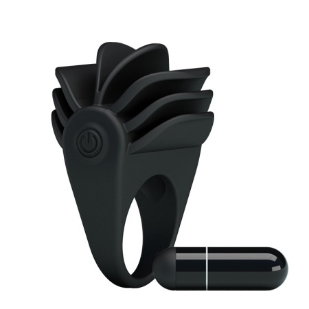 Pierścień na penisa CHESTER vibration z wibrującymi wypustkami, silikonowy, średnica 3 cm - 4