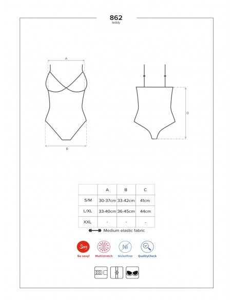 Uwodzicielska bielizna 862-TED-1 body  S/M - Body - 5