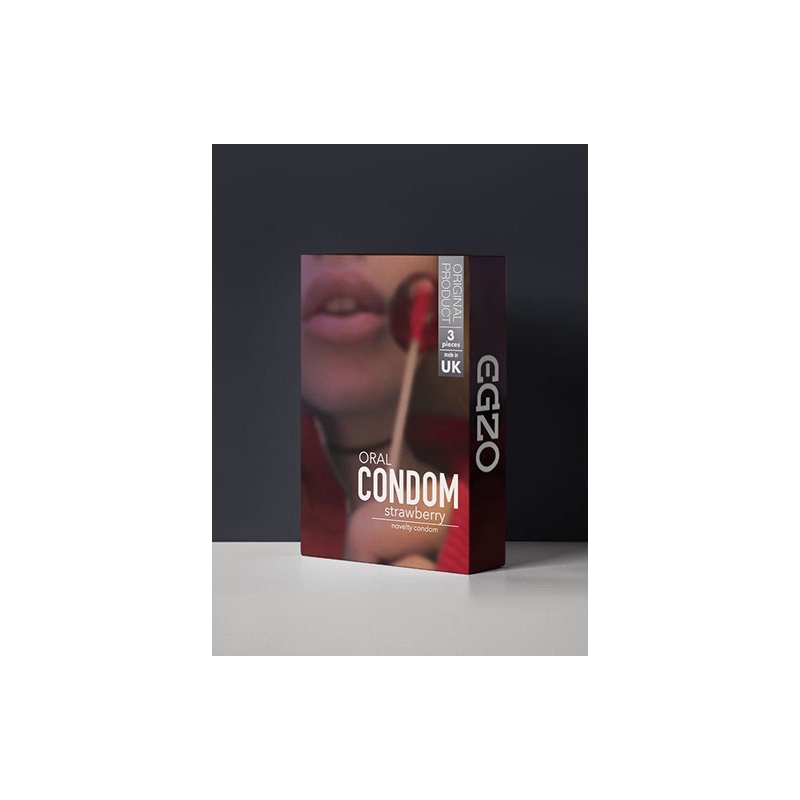 Prezerwatywy Oral Condom Strawberry 3 sztuki - 1