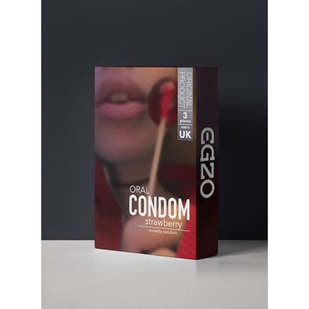 Prezerwatywy Oral Condom Strawberry 3 sztuki - 1