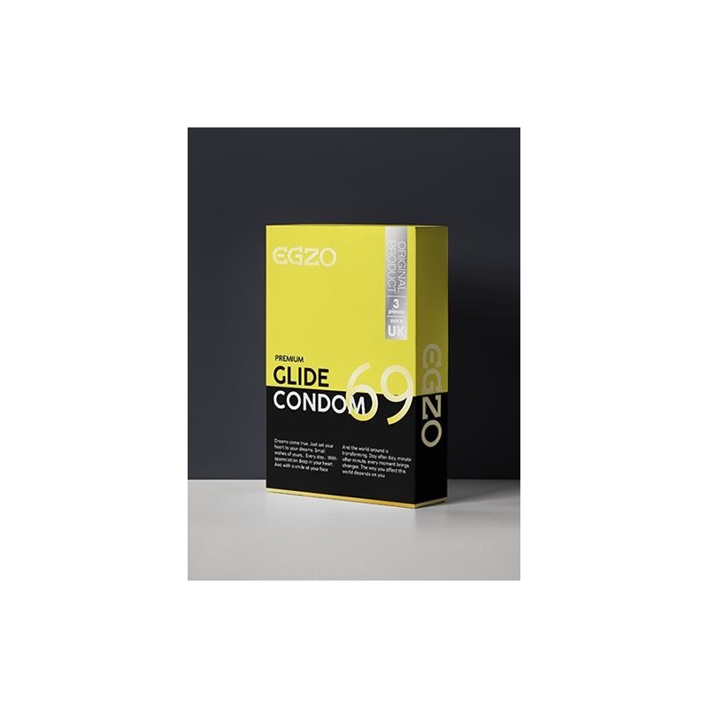 Prezerwatywy Glide 69 3 szt. – lateks, szerokość 69 mm - 1