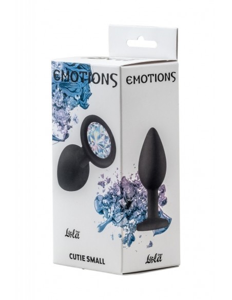 Mały Czarny Korek Analny z Pięknym Diamentem Rhinestone - Korki analne silikonowe - 3