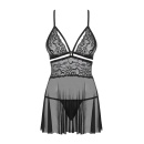 838-Bab-1 Babydoll I Stringi Czarna - 5