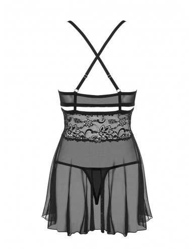 838-Bab-1 Babydoll I Stringi Czarna - Babydoll - 6