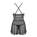 838-Bab-1 Babydoll I Stringi Czarna - 6