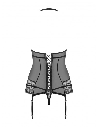 Zestaw 838-Cor-1 Gorset I Stringi Czarny - Komplety bielizny erotycznej - 6