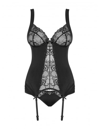 Zestaw Heartina Gorset I Figi Czarny - Komplety bielizny erotycznej - 5