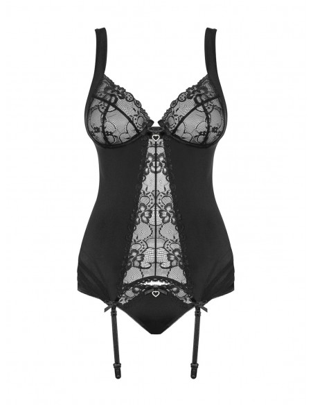 Zestaw Heartina Gorset I Figi Czarny - Komplety bielizny erotycznej - 5