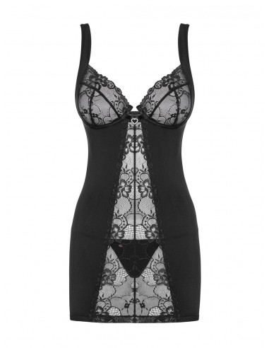 Bielizna Nocna Heartina Koszulka I Stringi Czarna  S/M - Koszule nocne - 5