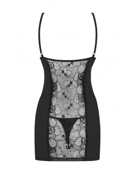 Bielizna Nocna Heartina Koszulka I Stringi Czarna  S/M - Koszule nocne - 6