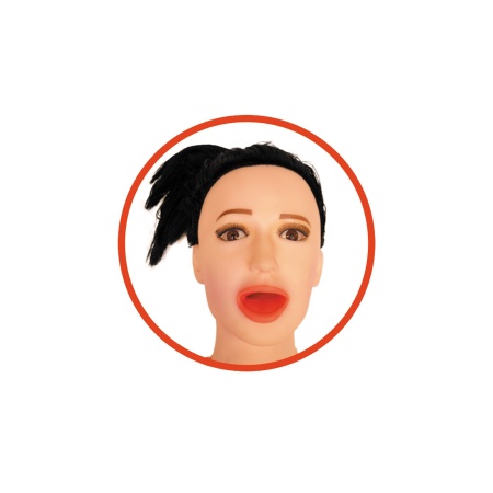 Lalka dmuchana Angelina 3D w rozmiarze naturalnym z wibrującym jajkiem i dwoma kanałami z cyberskóry - 9