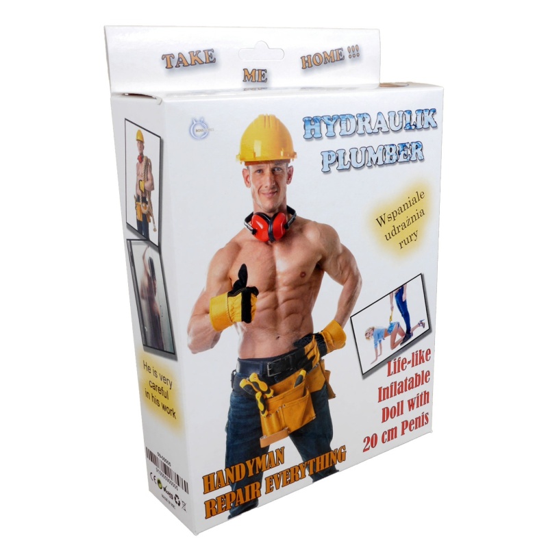 Lalka erotyczna męska Hydraulik (Plumber Male Doll) 160 cm - nadmuchiwana figura naturalnej wielkości w pozycji stojącej - 1