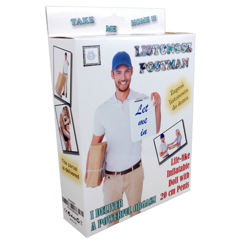 Lalka erotyczna męska Listonosz Postman Male Doll, nadmuchiwana, pozycja stojąca, wysokość 160 cm - 1