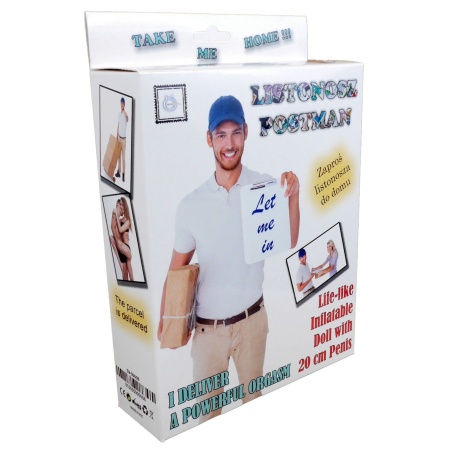 Lalka erotyczna męska Listonosz Postman Male Doll, nadmuchiwana, pozycja stojąca, wysokość 160 cm - 1