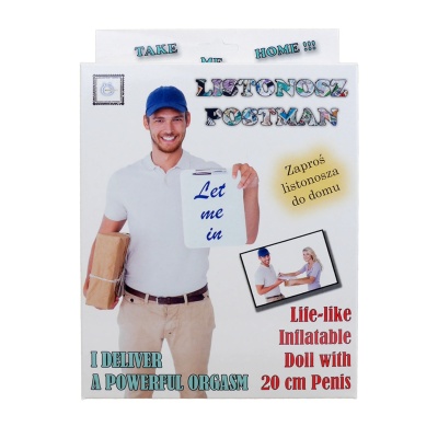 Lalka erotyczna męska Listonosz Postman Male Doll, nadmuchiwana, pozycja stojąca, wysokość 160 cm - 1 2