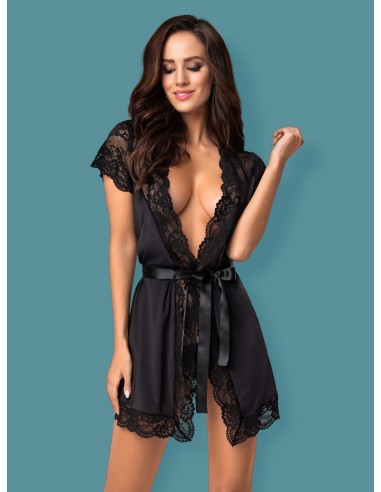 810-Pei-1 Szlafrok Czarny  - Szlafroki, kimona - 3