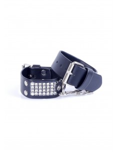 Kajdanki erotyczne Handcuffs With Cristals 3 Cm Silver - Kajdanki erotyczne - 1 2