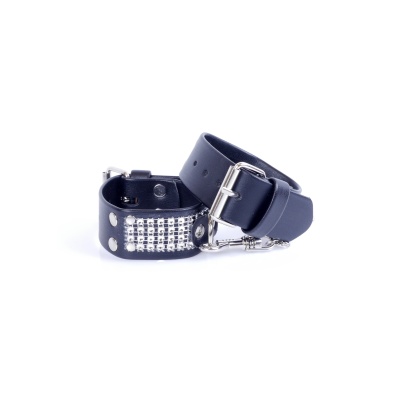 Kajdanki erotyczne Handcuffs With Cristals 3 Cm Silver - 1 2