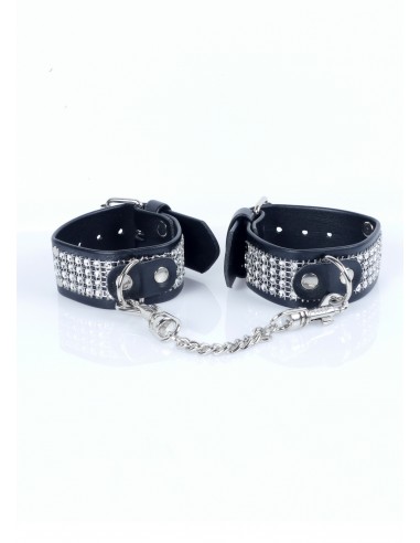 Kajdanki erotyczne Handcuffs With Cristals 3 Cm Silver - Kajdanki erotyczne - 5