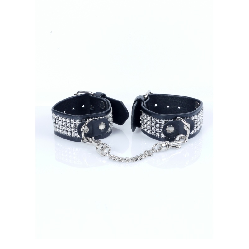 Kajdanki erotyczne Handcuffs With Cristals 3 Cm Silver - 5