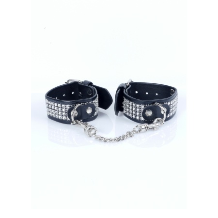 Kajdanki erotyczne Handcuffs With Cristals 3 Cm Silver - 5