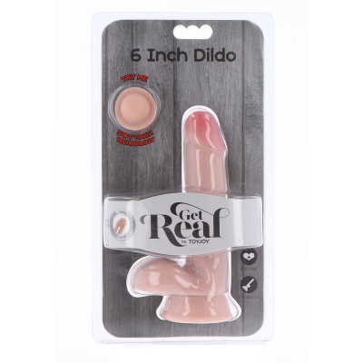Dildo Dual Density 17 cm z jądrami i przyssawką - 1 2