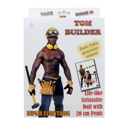 Lalka erotyczna męska Tom Builder - nadmuchiwana, stojąca, jeden otwór analny, 165 cm - 2