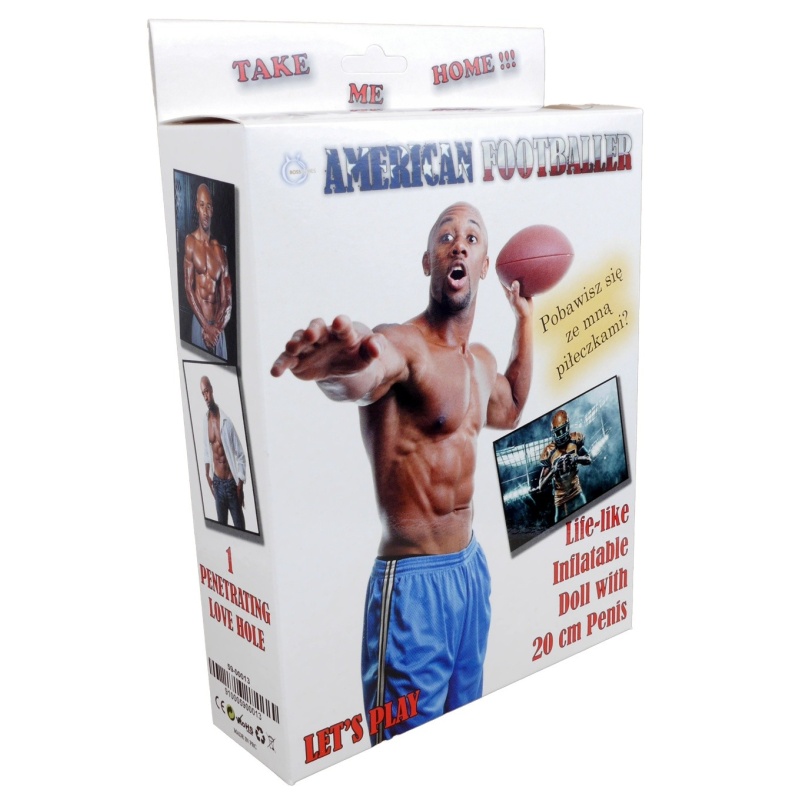 Lalka American Footballer Male Doll - jednoczęściowa, bezszwowa konstrukcja z matowego elastomeru termoplastycznego z modułem im - 1