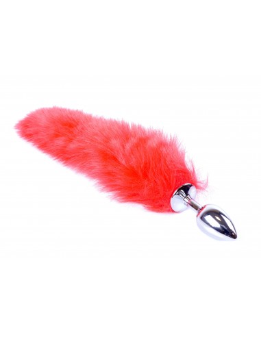 Korek analny Butt Plug FOX Tail - Lisi ogonek XL Czerwony - Korki analne z ogonkiem - 4