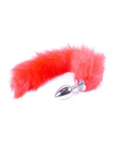 Korek analny Butt Plug FOX Tail - Lisi ogonek XL Czerwony - Korki analne z ogonkiem - 6