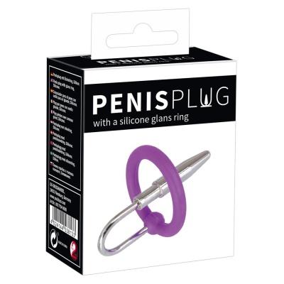 Penis Plug ORION z silikonowym pierścieniem na żołądź i metalowym dilatorem 4,5 cm - 1