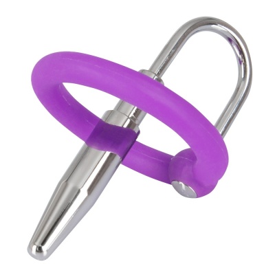 Penis Plug ORION z silikonowym pierścieniem na żołądź i metalowym dilatorem 4,5 cm - 1 2