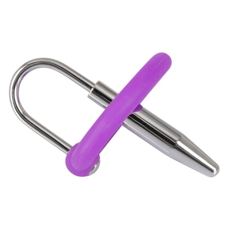 Penis Plug ORION z silikonowym pierścieniem na żołądź i metalowym dilatorem 4,5 cm - 4