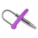 Penis Plug ORION z silikonowym pierścieniem na żołądź i metalowym dilatorem 4,5 cm - 4