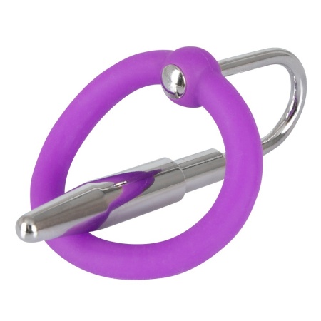 Penis Plug ORION z silikonowym pierścieniem na żołądź i metalowym dilatorem 4,5 cm - 5