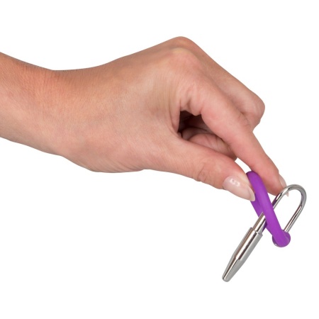 Penis Plug ORION z silikonowym pierścieniem na żołądź i metalowym dilatorem 4,5 cm - 6