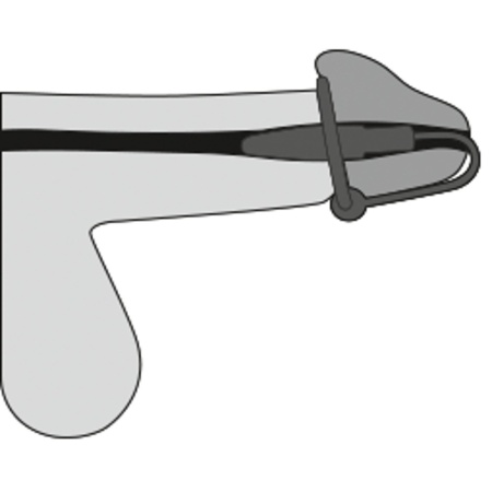 Penis Plug ORION z silikonowym pierścieniem na żołądź i metalowym dilatorem 4,5 cm - 7