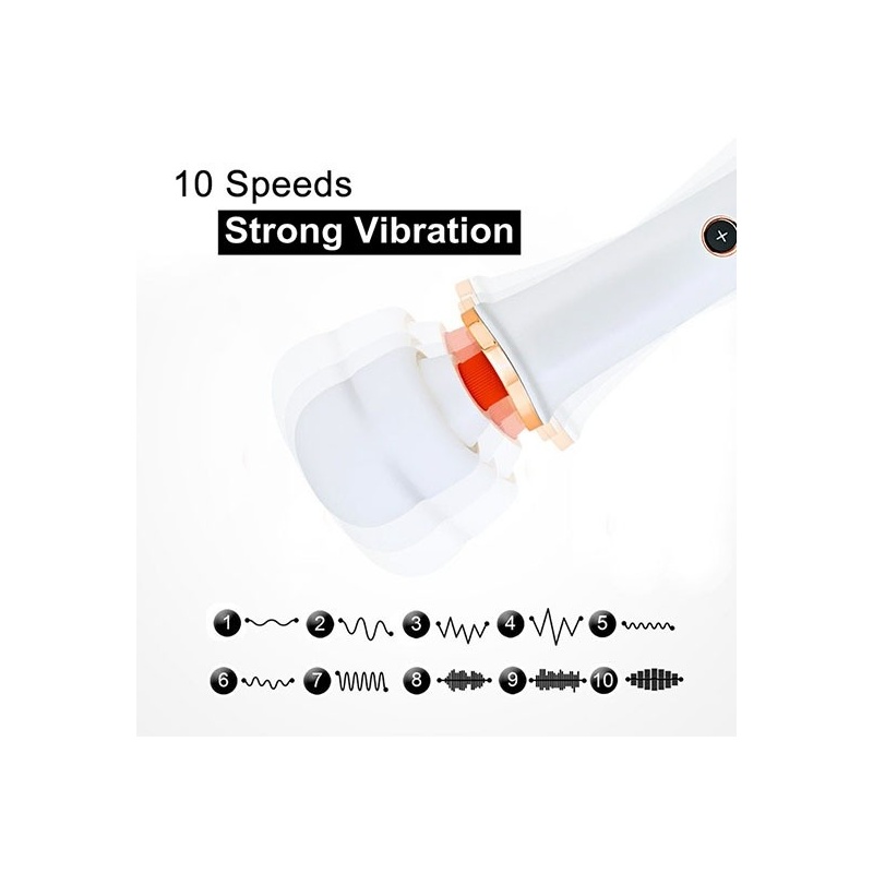 Masażer erotyczny Super Powerful USB – biały, 10 funkcji - 6