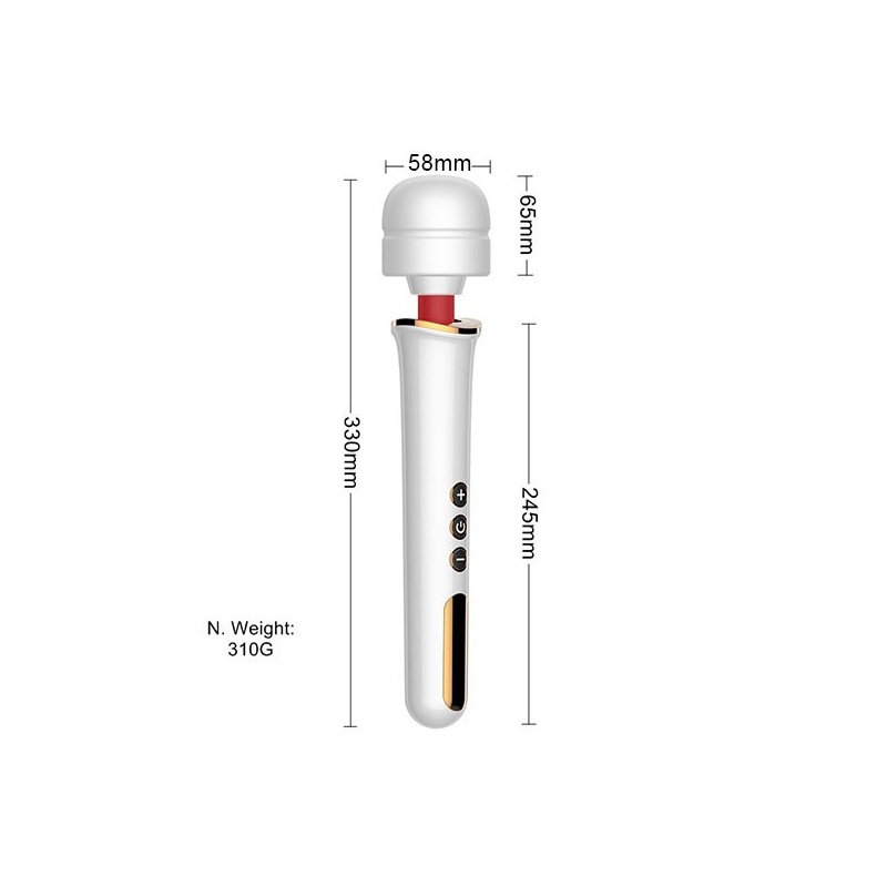 Masażer erotyczny Super Powerful USB – biały, 10 funkcji - 7