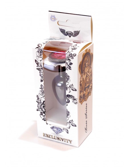 Stalowy Korek Analny Dla Początkujących z Różowym Diamentem - Korki analne stalowe - 8