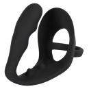 Pierścień erekcyjny z zatyczką analną Ring & Plug i mostkiem na krocze, wtyczka 9 cm, pierścień 4,3 cm - 1