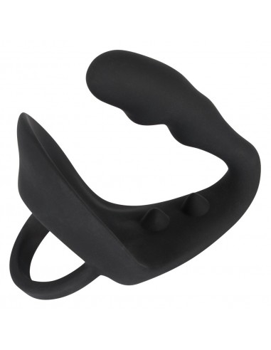 Plug analny z pierścieniem na penisa Czarny - Pozostałe gadżety analne - 4