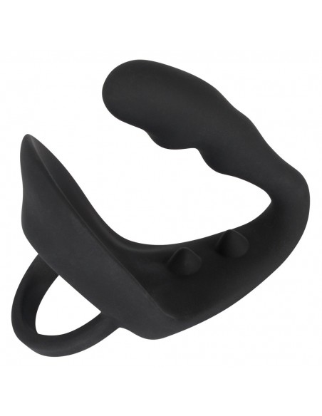 Plug analny z pierścieniem na penisa Czarny - Pozostałe gadżety analne - 4