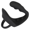 Pierścień erekcyjny z zatyczką analną Ring & Plug i mostkiem na krocze, wtyczka 9 cm, pierścień 4,3 cm - 4