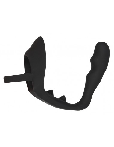 Plug analny z pierścieniem na penisa Czarny - Pozostałe gadżety analne - 5