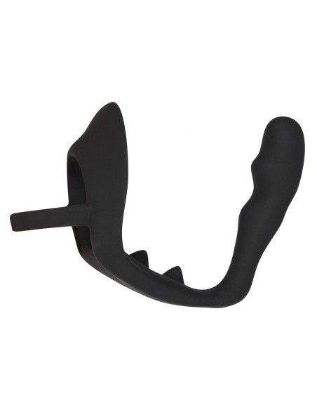 Plug analny z pierścieniem na penisa Czarny - Pozostałe gadżety analne - 5