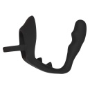 Pierścień erekcyjny z zatyczką analną Ring & Plug i mostkiem na krocze, wtyczka 9 cm, pierścień 4,3 cm - 5