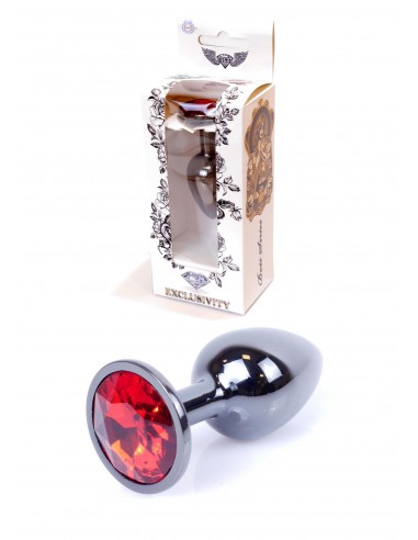 Stalowy Korek Analny Dla Początkujących z Czerwonym Diamentem - Korki analne stalowe - 1