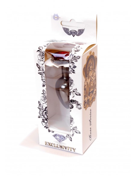 Stalowy Korek Analny Dla Początkujących z Czerwonym Diamentem - Korki analne stalowe - 8