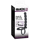 Pierścień penisa i jąder z dildo analnym Cock & ball ring – elastyczna konstrukcja o długości 19 cm - 1